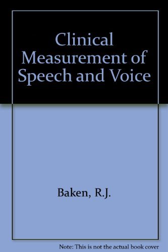 9781565938090: Clinical Measurement of Speech and Voice
