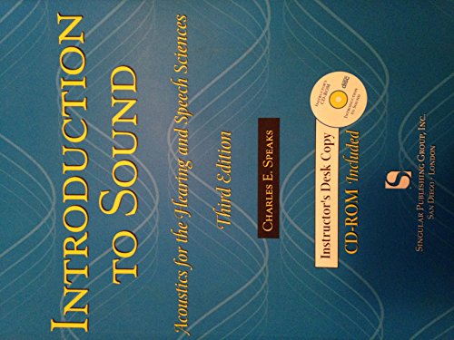 9781565939790: Introduction to Sound: Acoustics for the Hearing and Speech Sciences (Singular Textbook Series)