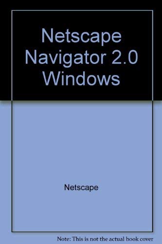 9781566043977: Netscape Navigator 2.0 Windows: Personal Edition