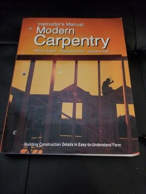 Imagen de archivo de Instructor's Manual for Modern Carpentry a la venta por SecondSale