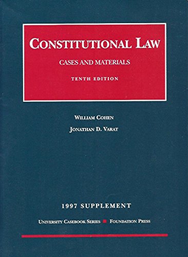 Beispielbild fr Constitutional Law (Cases and Materials) zum Verkauf von HPB-Red