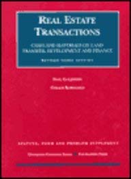 Beispielbild fr Real Estate Transactions: 1997 Statute, Form and Problem Supplement zum Verkauf von HPB-Red