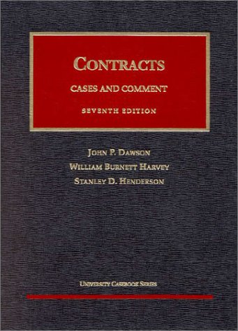 Beispielbild fr Contracts, 1998 : Cases and Comment on Contracts zum Verkauf von Better World Books