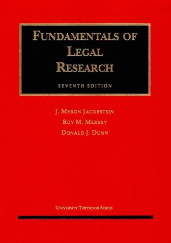 Beispielbild fr Fundamentals of Legal Research, 1998 zum Verkauf von Better World Books