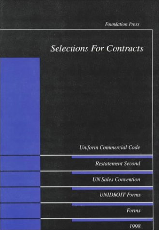 Beispielbild fr Selections for Contracts, 1998 (Statutory Supplement) zum Verkauf von Wonder Book