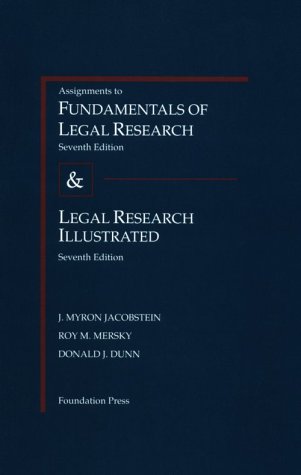 Stock image for Fundamentals of Legal Research and Legal Research Illustrated: Assignments for sale by dsmbooks