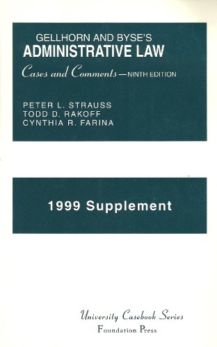 Beispielbild fr 1999 Supplement to Gelhorn and Byse's Administrative Law: Cases and Comments zum Verkauf von Half Price Books Inc.