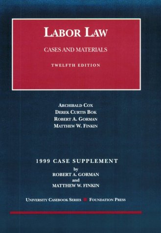Stock image for Employment Law: 1999 Supplement : Cases and Materials for sale by HPB-Red