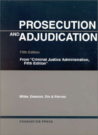 Beispielbild fr Prosecution and Adjudication zum Verkauf von Better World Books