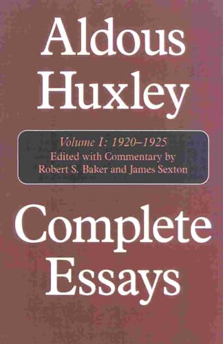 Imagen de archivo de Complete Essays, Vol. 1: 1920-1925 (Volume I) a la venta por Bookworm Books