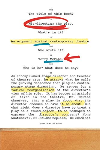 Beispielbild fr Mis-directing the Play: An Argument Against Contemporary Theatre zum Verkauf von BooksRun