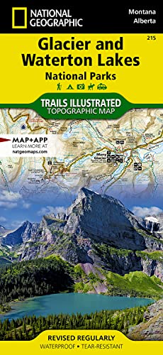 Glacier and Waterton Lakes National Parks Map (National Geographic Trails Illustrated Map, 215) (9781566953184) by National Geographic Maps