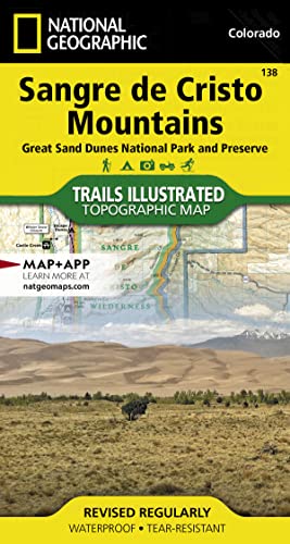 Sangre de Cristo Mountains Map [Great Sand Dunes National Park and Preserve] - National Geographic Maps