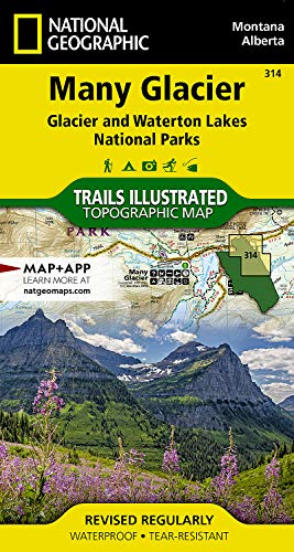 Beispielbild fr Many Glacier: Glacier and Waterton Lakes National Parks Map (National Geographic Trails Illustrated Map, 314) zum Verkauf von BooksRun