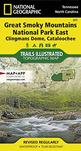 9781566955010: Great Smoky Mountains National Park East: Clingmans Dome, Cataloochee Map (National Geographic Trails Illustrated Map, 317)