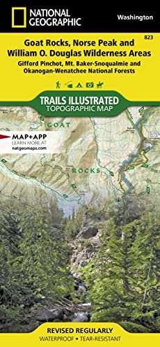 Stock image for Goat Rocks, Norse Peak and William O. Douglas Wilderness Areas Map [Gifford Pinchot, Mt. Baker-Snoqualmie, and Okanogan-Wenatchee National Forests] (National Geographic Trails Illustrated Map, 823) for sale by Half Price Books Inc.