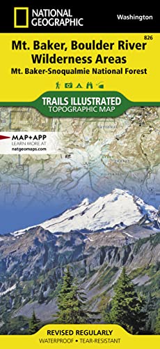 Imagen de archivo de Mount Baker and Boulder River Wilderness Areas Map [Mt. Baker-Snoqualmie National Forest] (National Geographic Trails Illustrated Map, 826) a la venta por HPB-Diamond