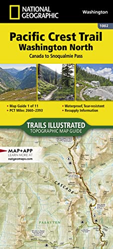 Stock image for Pacific Crest Trail: Washington North Map [Canada to Snoqualmie Pass] (National Geographic Topographic Map Guide, 1002) for sale by Big River Books