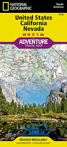 Beispielbild fr United States, California and Nevada Map (National Geographic Adventure Map, 3119) zum Verkauf von Wonder Book