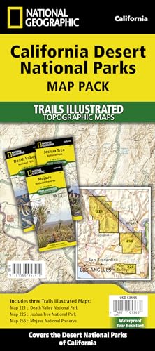 Stock image for National Geographic Trails Illustrated California Desert National Parks Map Pack: Mojave National Preserves 256 - Joshua Tree National Park 226 - Death Valley National Park 221 for sale by Revaluation Books