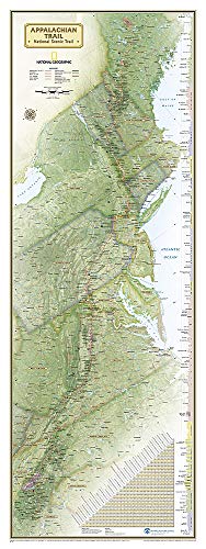 Stock image for National Geographic: Appalachian Trail Wall Map in gift box Wall Map (18 x 48 inches) (National Geographic Reference Map) for sale by Lakeside Books