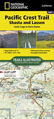 Stock image for Pacific Crest Trail: Shasta and Lassen Map [Castle Crags to Sierra Buttes] (National Geographic Topographic Map Guide, 1007) for sale by Books Unplugged