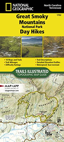 Stock image for National Geographic Trails Illustrated Great Smoky Mountains National Park Day Hikes Topographic Map Guide: North Carolina / Tennessee for sale by Revaluation Books