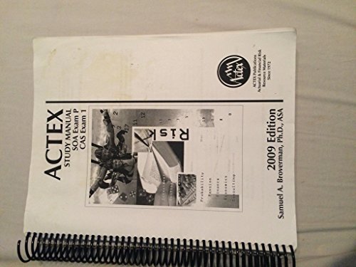 Beispielbild fr ACTEX Study Manual: SOA Exam P, CAS Exam 1 - 2009 Edition zum Verkauf von GoldBooks