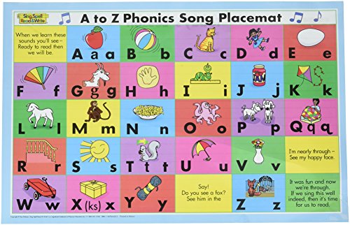 9781567046229: A TO Z PHONICS SONG PLACEMAT SECOND EDITION SING SPELL READ AND WRITE