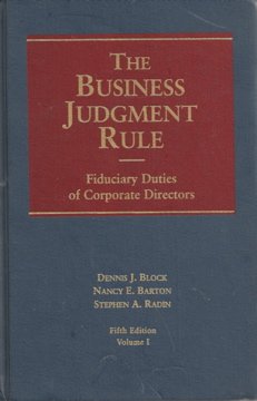 Beispielbild fr The Business Judgment Rule: Fiduciary Duties of Corporate Directors vol. I & II zum Verkauf von dsmbooks