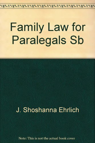 Beispielbild fr Family Law for Paralegals zum Verkauf von Better World Books