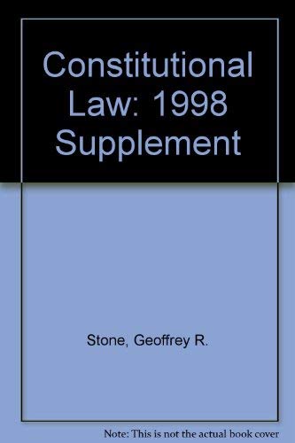 Imagen de archivo de Constitutional Law: 1998 Supplement a la venta por Wonder Book