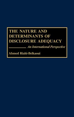 Beispielbild fr The Nature and Determinants of Disclosure Adequacy : An International Perspective zum Verkauf von Buchpark