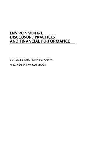 Stock image for Environmental Disclosure Practices and Financial Performance Karim, Khondkar and Rutledge, Robert for sale by CONTINENTAL MEDIA & BEYOND