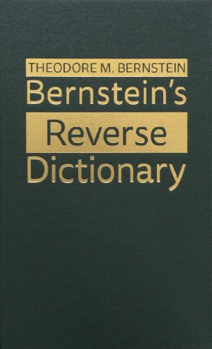 Bernstein's Reverse Dictionary (9781567231533) by Theodore M. Bernstein