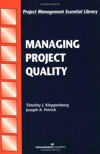 Imagen de archivo de Managing Project Quality a la venta por Better World Books