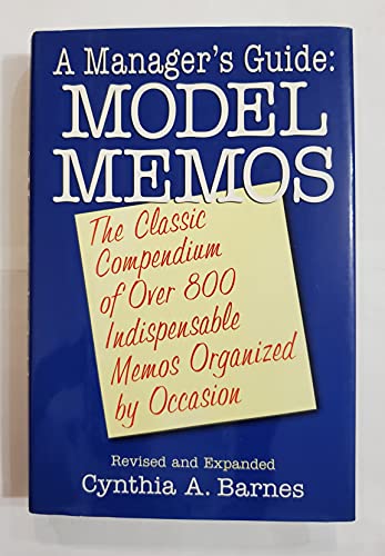 Beispielbild fr A Manager's Guide: Model Memos zum Verkauf von Basement Seller 101