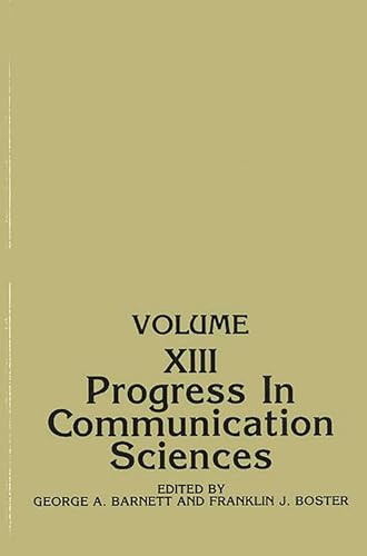 Stock image for Progress in Communication Sciences: Volume 13 for sale by Mispah books