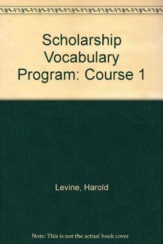 Imagen de archivo de Scholarship Vocabulary Program: Course 1 a la venta por SecondSale