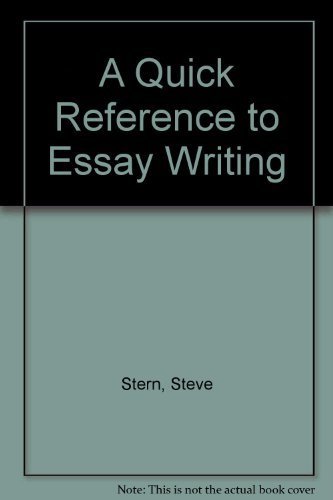 Stock image for A Quick Reference to Essay Writing for sale by BookHolders
