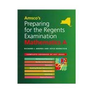 Imagen de archivo de Preparing for the Regents Examination Mathematics A a la venta por Better World Books