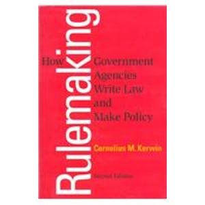 9781568024189: Rulemaking : How Government Agencies Write Law and Make Policy