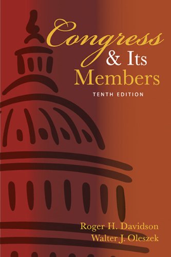 Beispielbild fr Congress And Its Members (Congress & Its Members) zum Verkauf von Wonder Book
