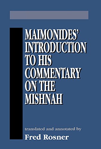 Beispielbild fr Maimonides' Introduction to His Commentary on the Mishnah zum Verkauf von HPB-Red