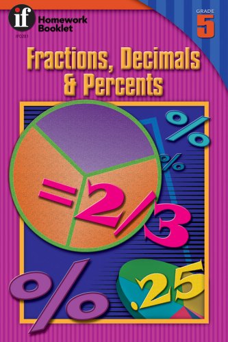 Stock image for Fractions, Decimals & Percents Homework Booklet, Grade 5 for sale by ThriftBooks-Dallas