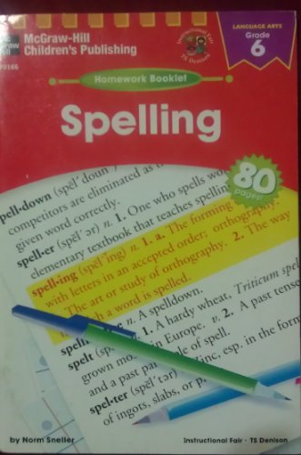 Beispielbild fr Spelling: A Homework Booklet; Grade 6 (IF0166) zum Verkauf von Wonder Book