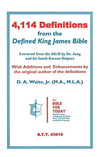 Beispielbild fr 4,114 Definitions from the Defined King James Bible zum Verkauf von Books From California