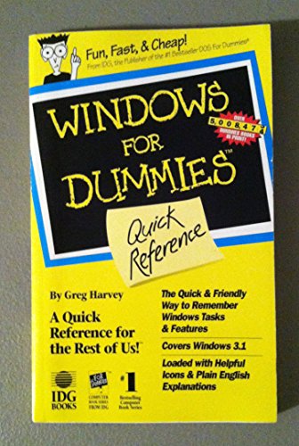 Imagen de archivo de Windows for Dummies Quick Reference a la venta por Better World Books: West