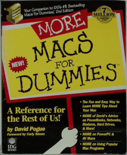 Stock image for More Macs for Dummies for sale by Better World Books