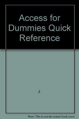Beispielbild fr Access for Dummies Quick Reference zum Verkauf von WorldofBooks